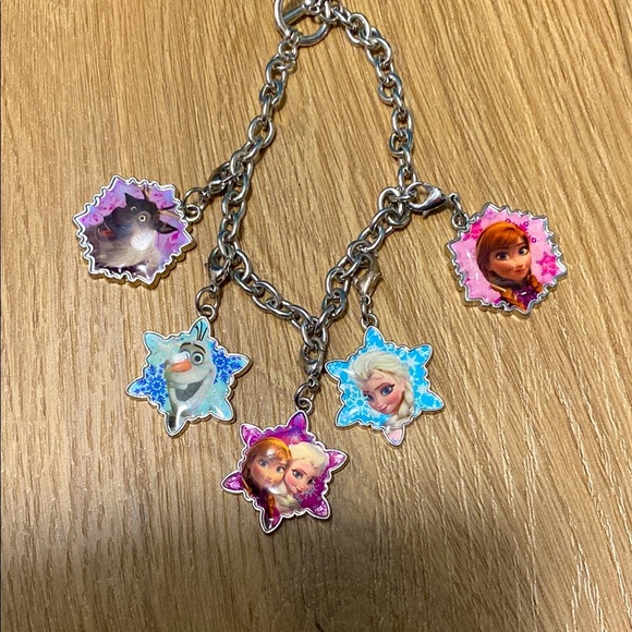 Disney Other - Disney Frozen Toggle Youth Charm Bracelet Anna Elsa Olaf Sven Silver Tone Gift